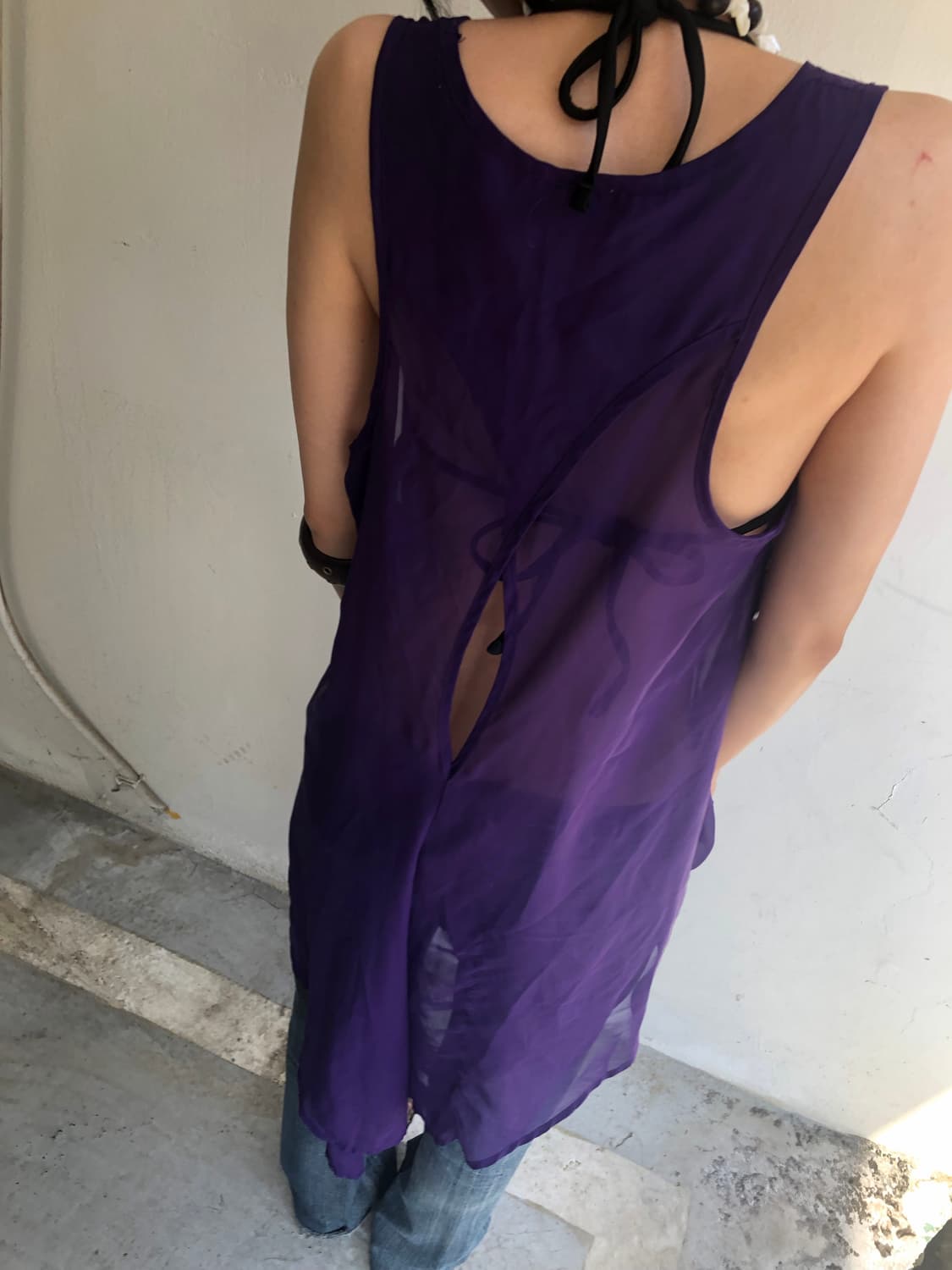 purple sheer layered dress 상품이미지4