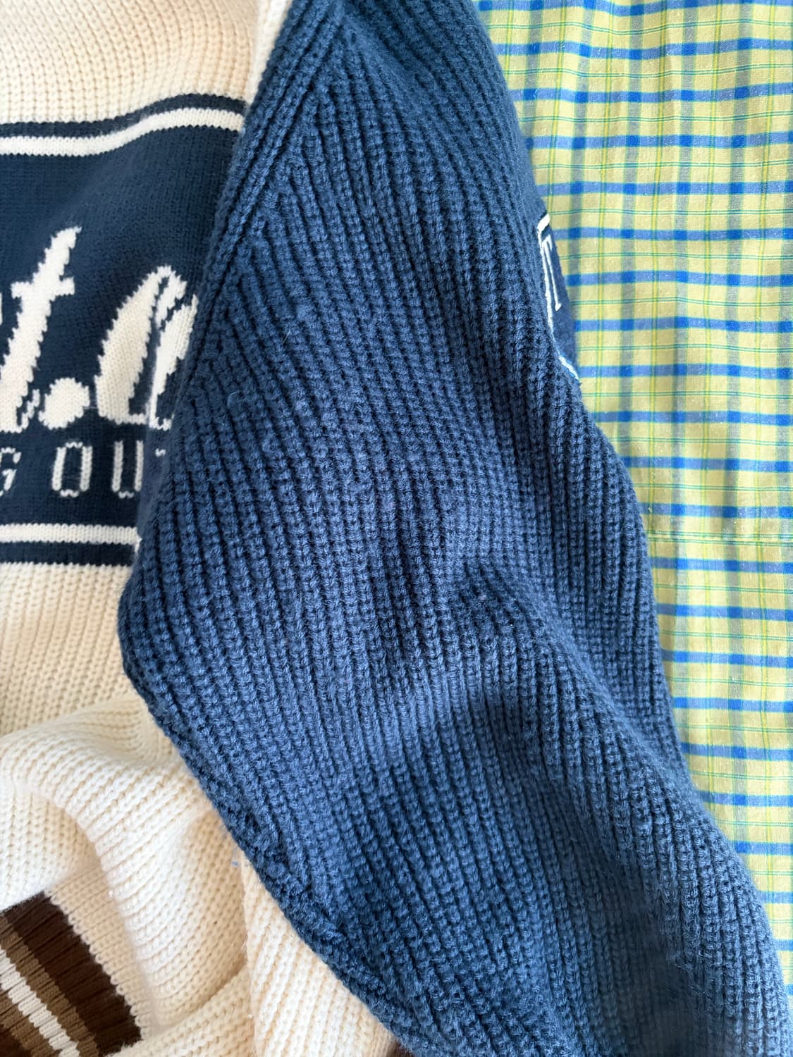 테켓 니트 집업 네이비 상품이미지4