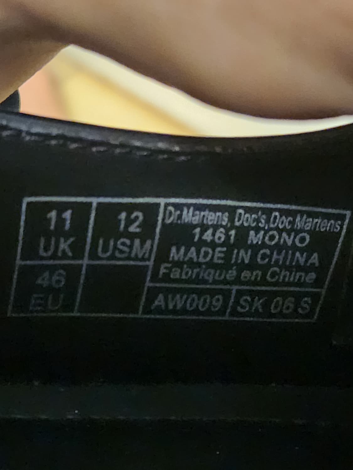 (eu46/305정도?)닥터마틴 1461 모노 상품이미지9
