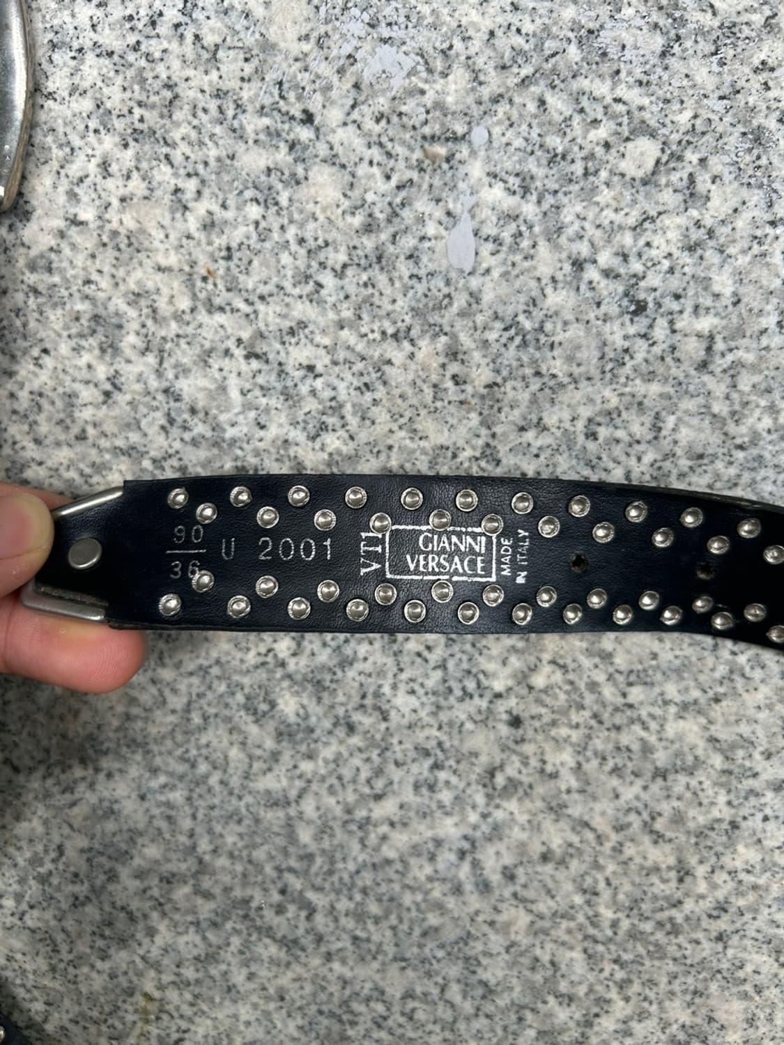 *rare* 90s 베르사체 디테일 블랙 레더 벨트 상품이미지4