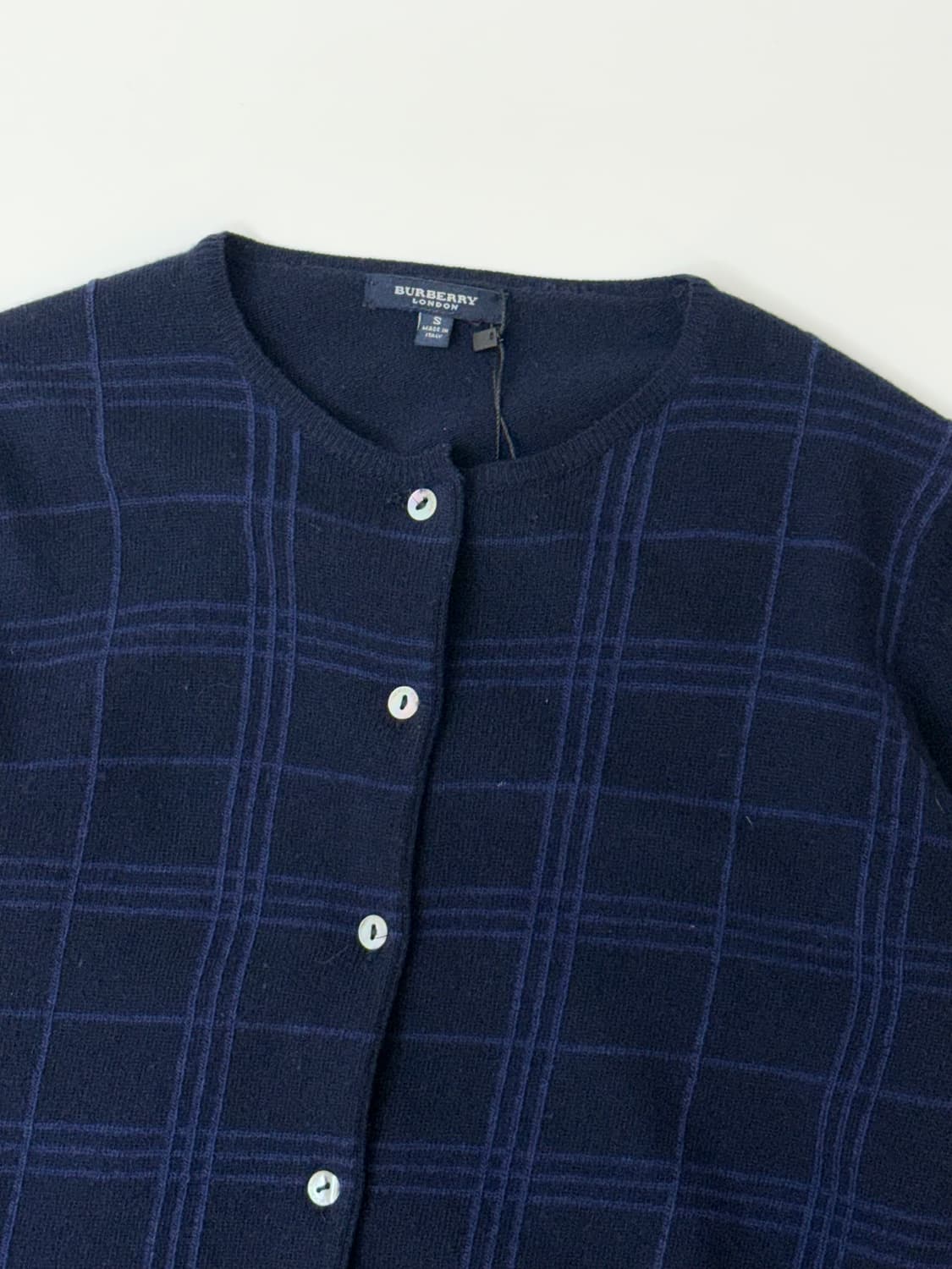 Burberry 버버리 네이비 체크 가디건 상품이미지2