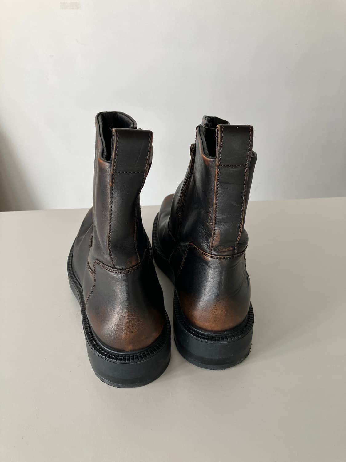 빈티지 브라운 사이드 지퍼 앵클부츠 44 상품이미지4