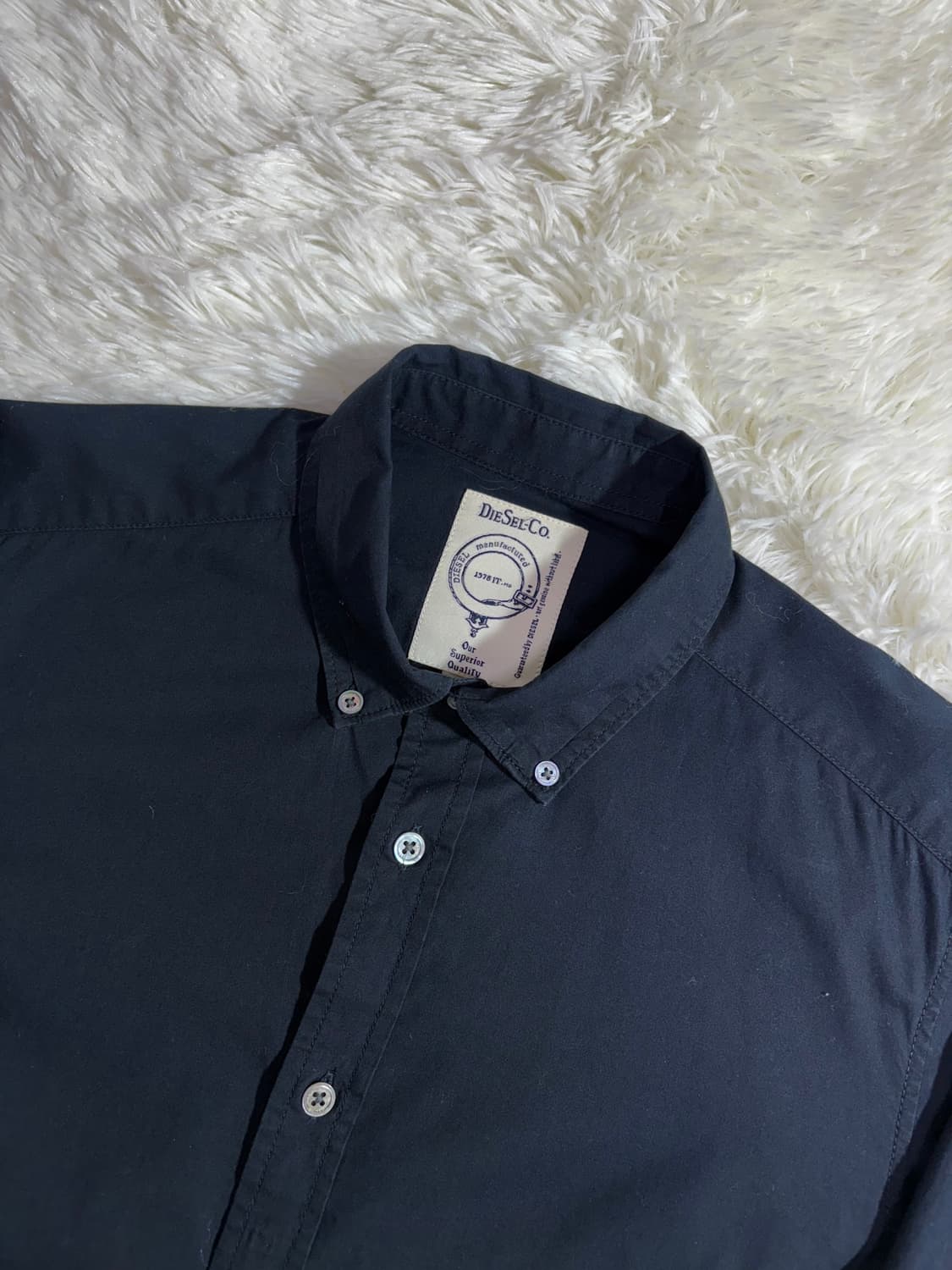 디젤 블랙 은장로고 솔리드 셔츠  상품이미지4