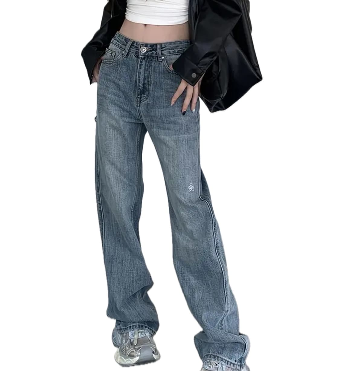 워싱 스트레이트 데님진  상품이미지1