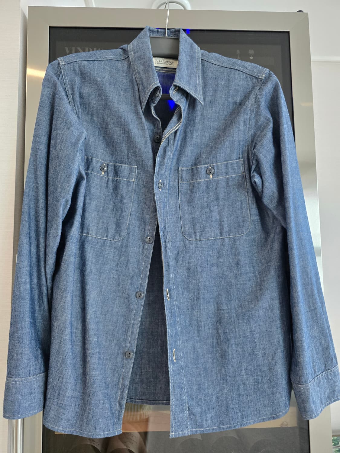 FULLCOUNT 풀카운트 샴브레이 데님 셔츠 40사이즈입니다. 상품이미지1