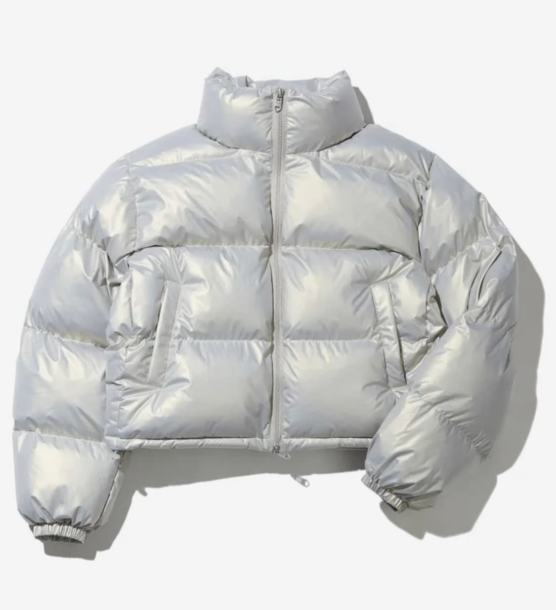 비터셀즈 글로시 크롭 패딩 푸퍼 실버 상품이미지1
