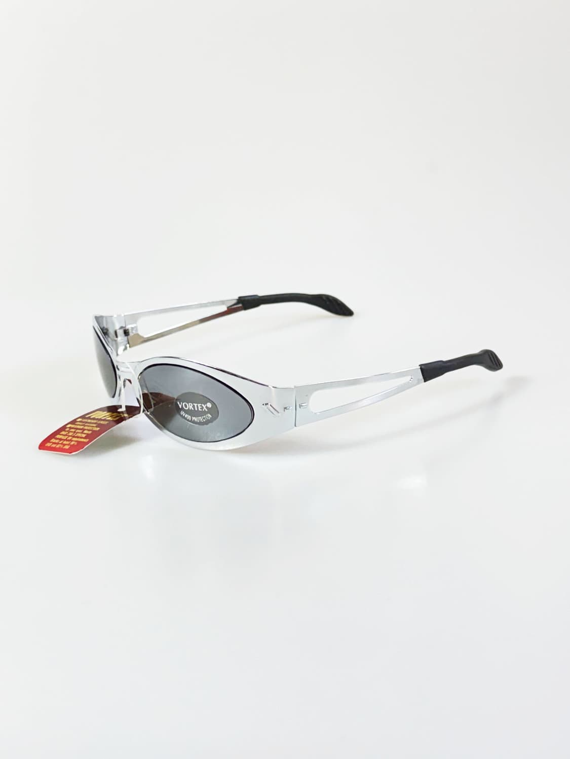 VORTEX 실버 메탈릭 오벌 프레임 빈티지 선글라스 상품이미지3
