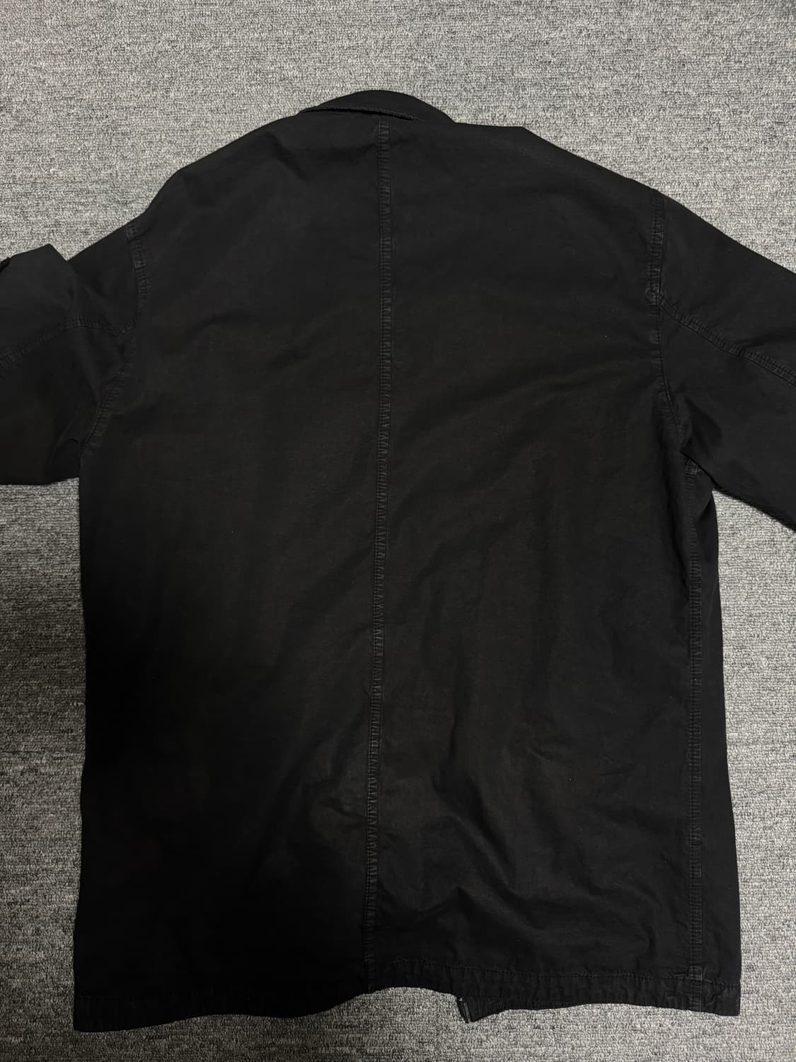 스톤 아일랜드 브러쉬드 오가닉 코튼 오버셔츠 블랙 상품이미지5