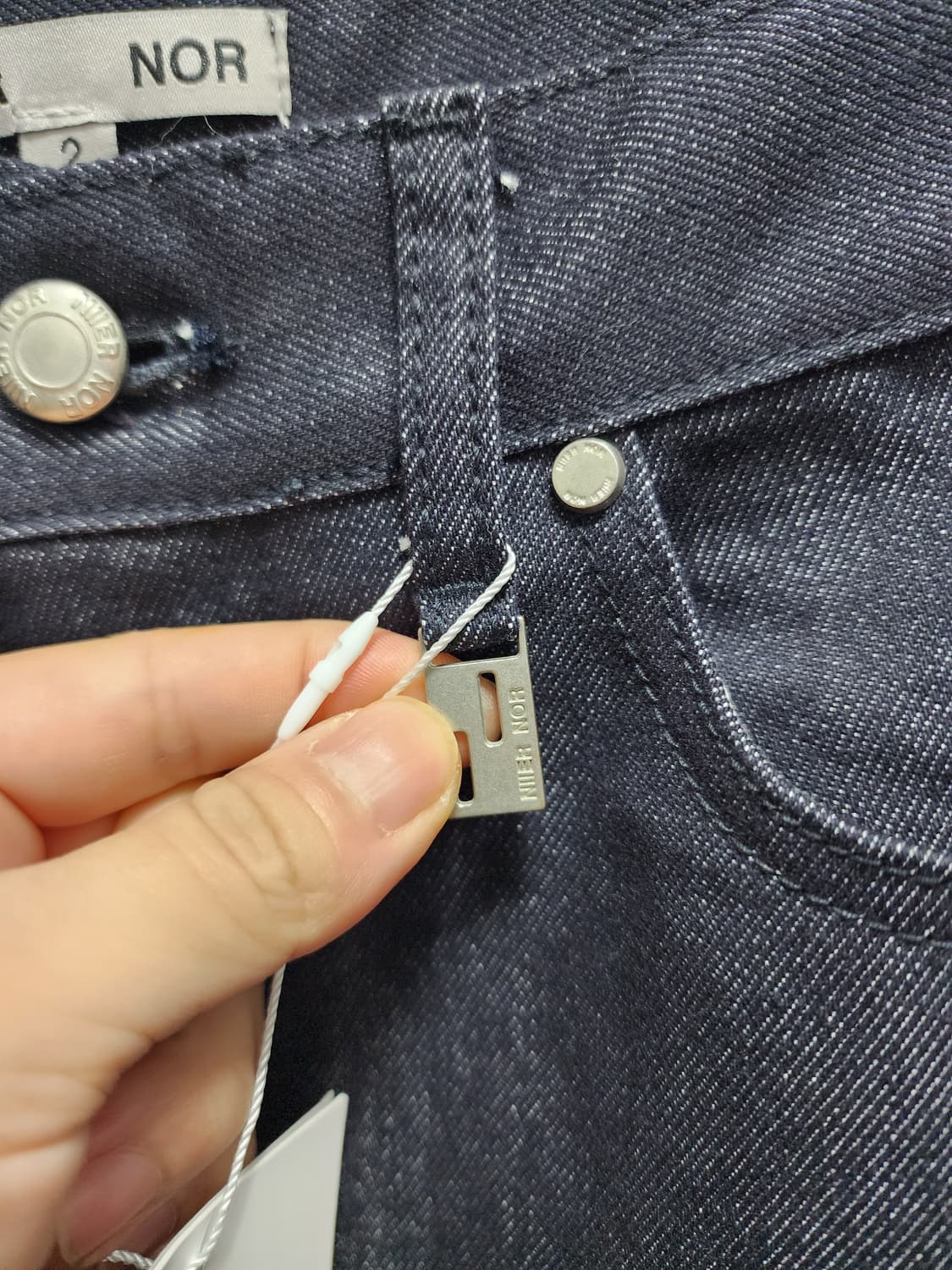 (새상품) Niier Noir 니어노어 로즈자수 인디고 벌룬핏 데님 상품이미지6