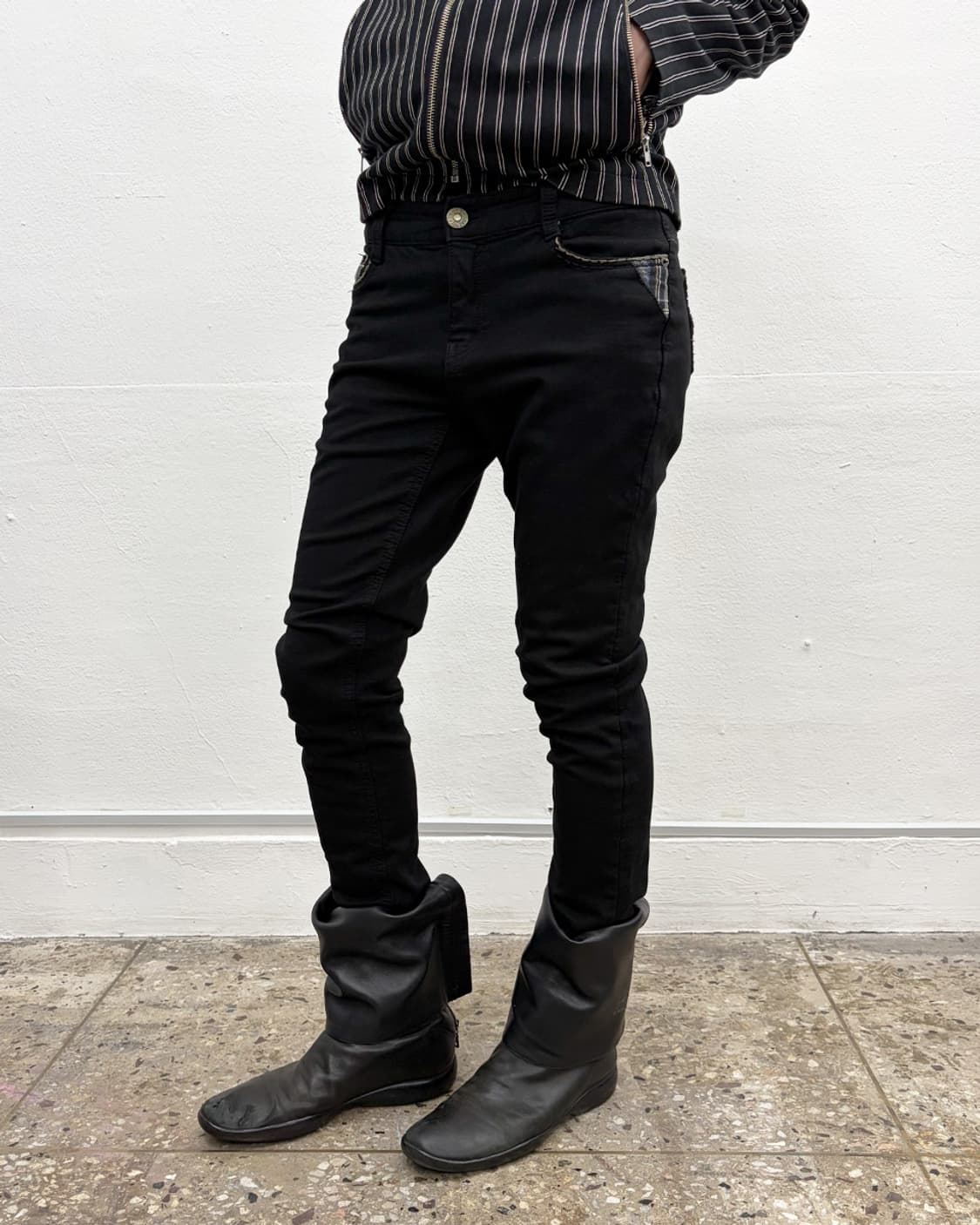 빈티지 플레이드 포켓 슬림 팬츠 상품이미지3