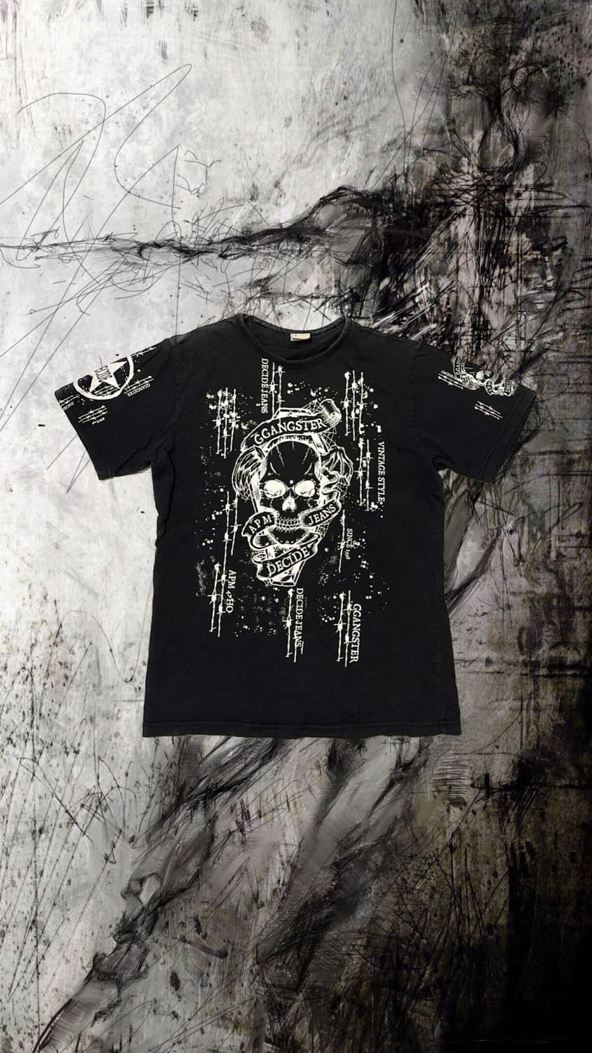 Punk skull printing T-shirt 상품이미지1