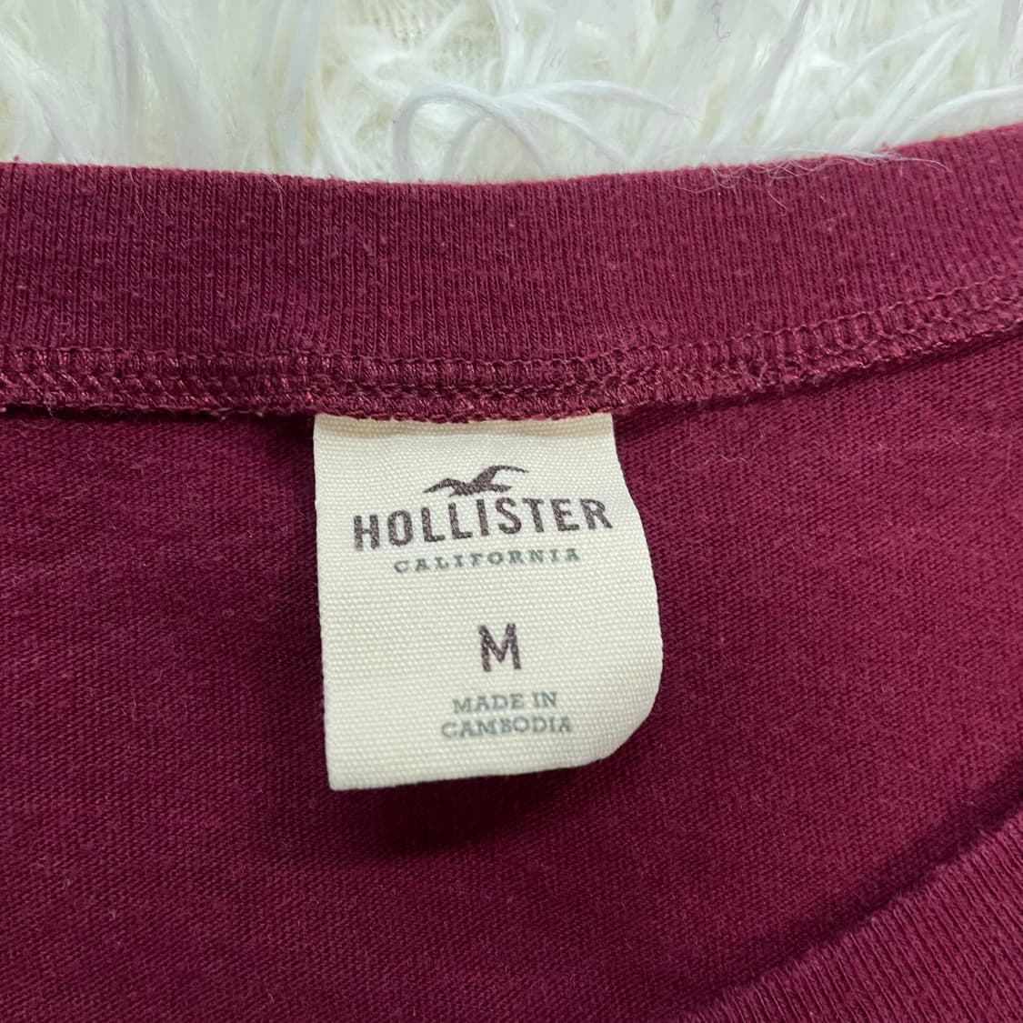 홀리스터 스펠 로고 롱슬리브 버건디 상품이미지4