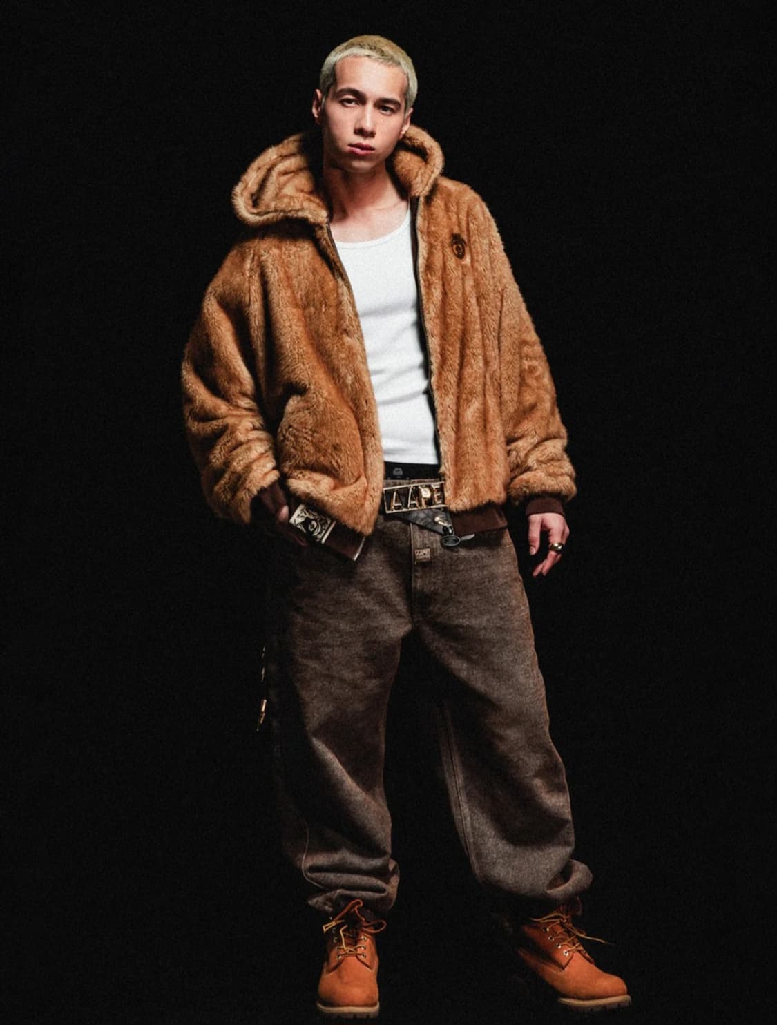 Aape 문페이스 플리스 후드 집업 S 상품이미지3