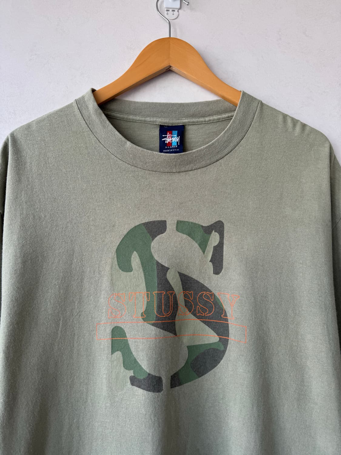 90s 스투시 카모 로고 티셔츠 상품이미지2