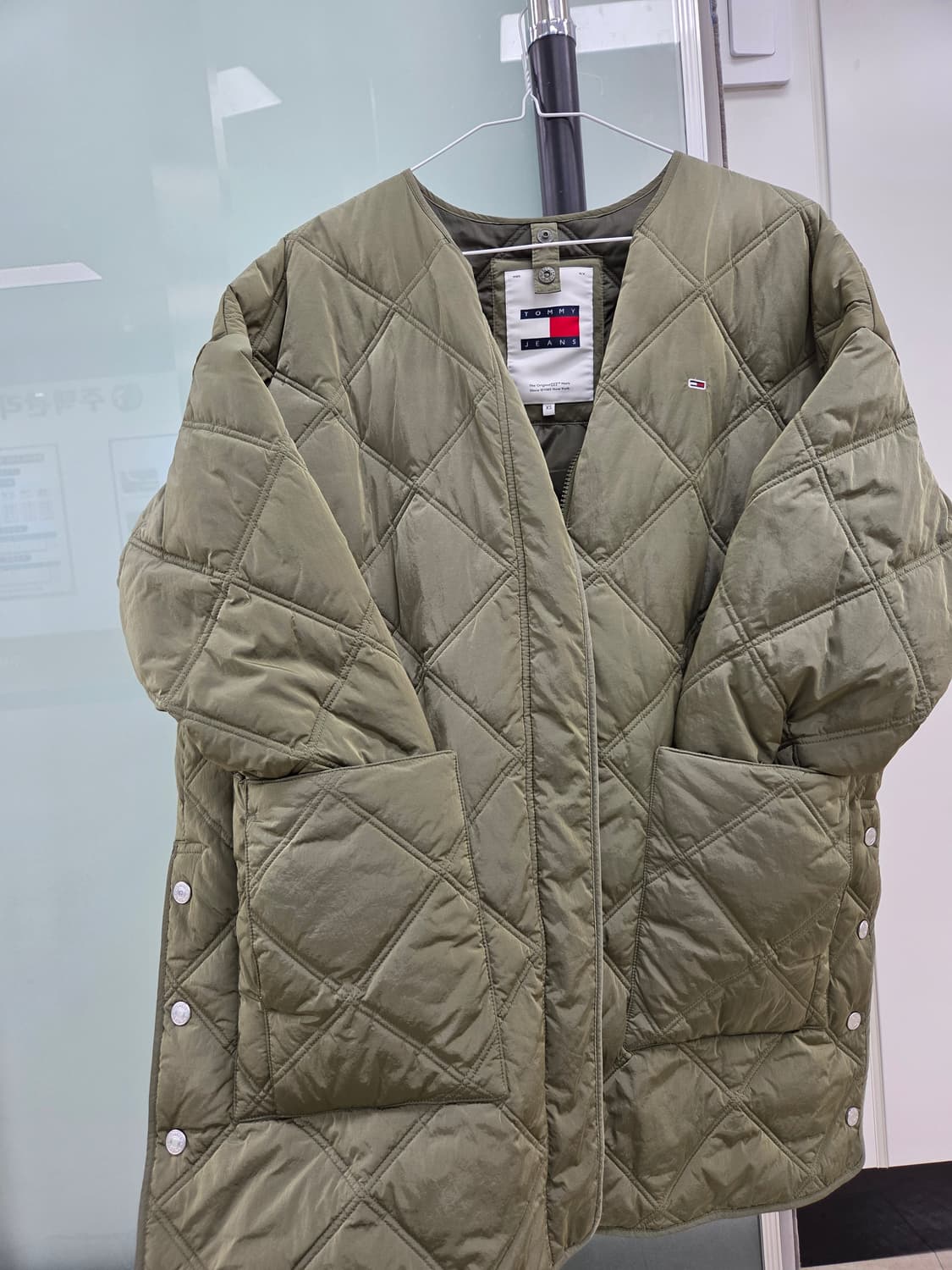 타미진스 퀼팅 자켓 카키색 XS 상품이미지1