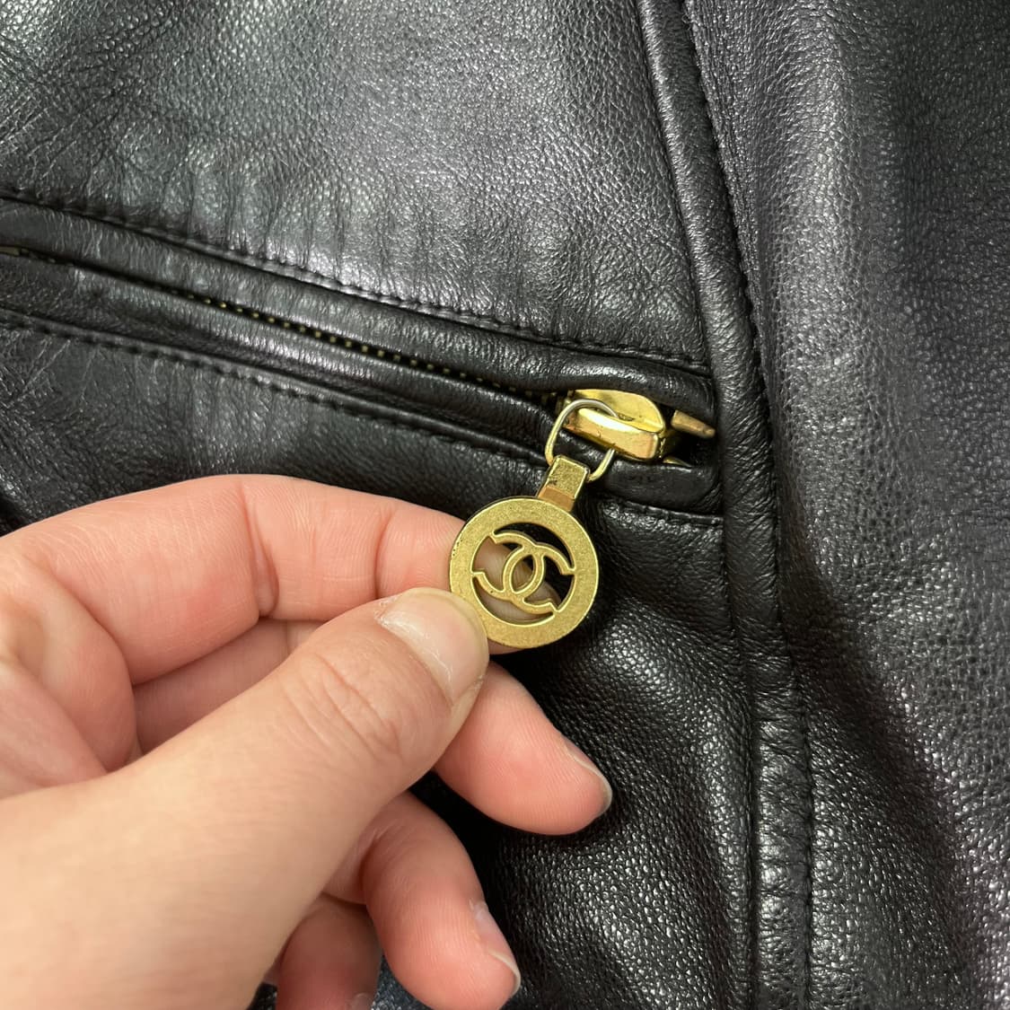W 90 샤넬 부티크 90s 램스킨 가죽 자켓 상품이미지6