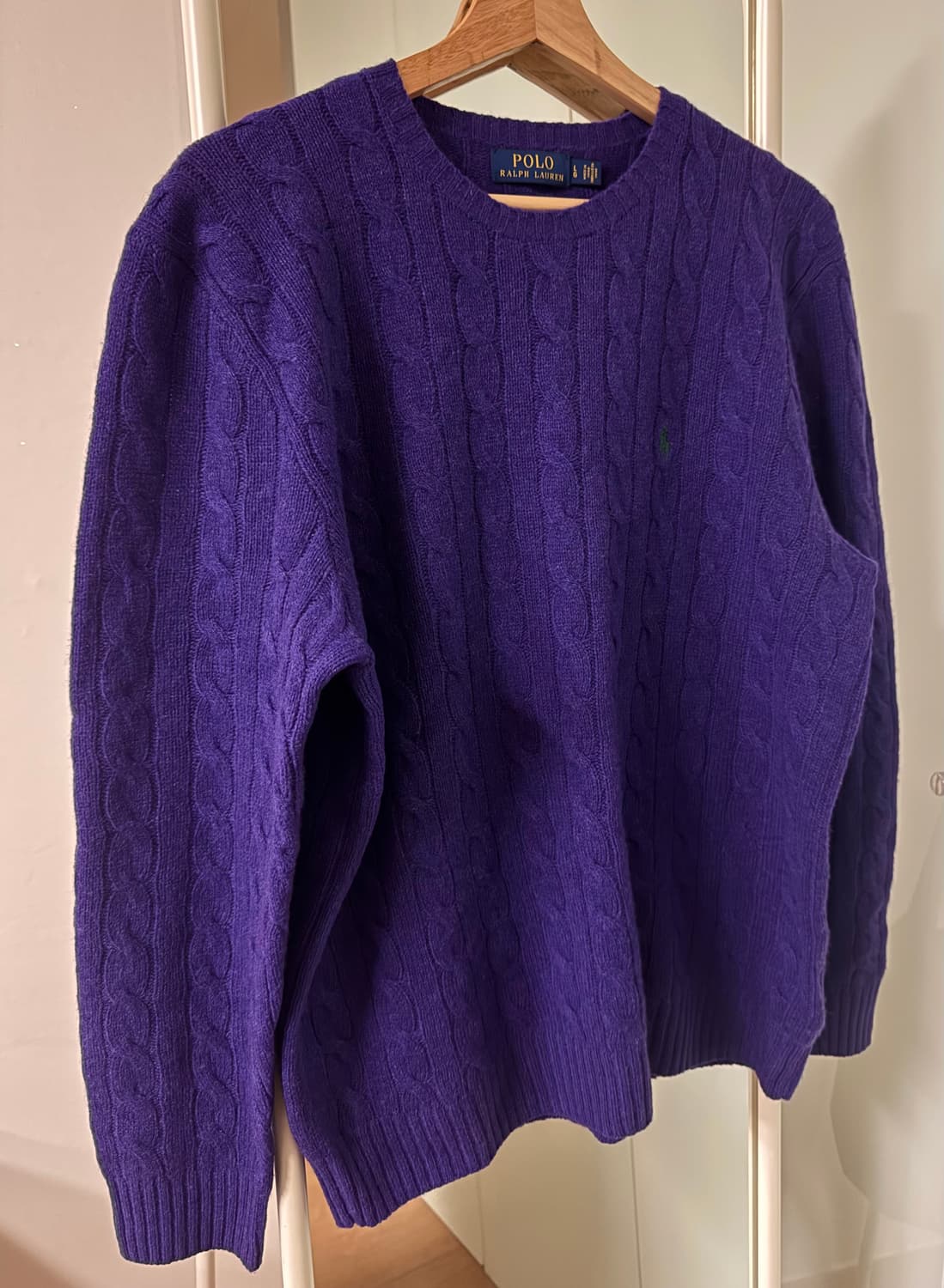 폴로 랄프로렌 울 캐시미어 케이블니트 스웨터 L 남여공용 상품이미지2