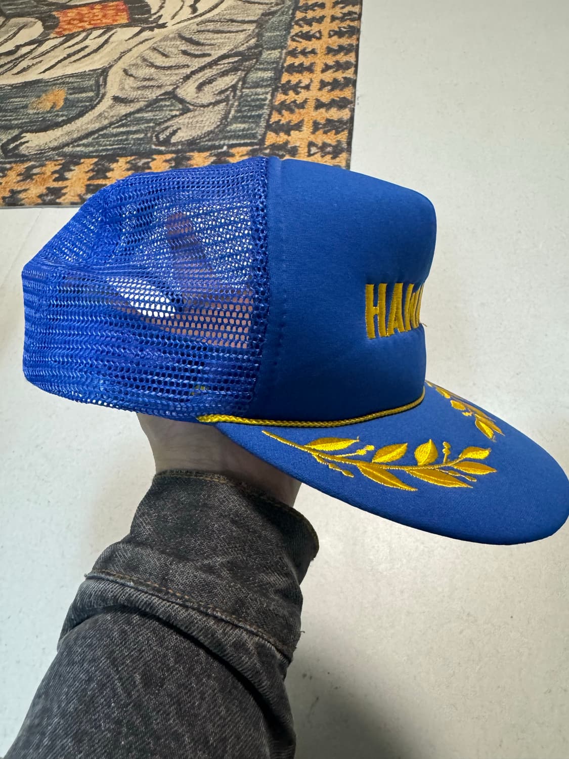 하와이 자수 빈티지 트러커캡 하와이안 헤드웨어 모자 볼캡 스냅백 상품이미지2