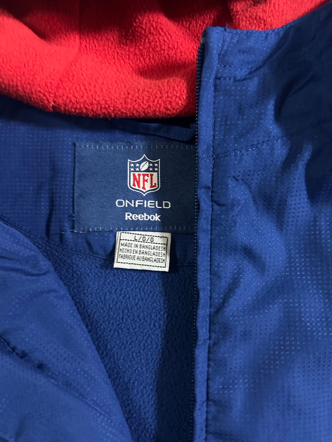 리복 NFL NY 자이언츠 바람막이 후드 상품이미지4