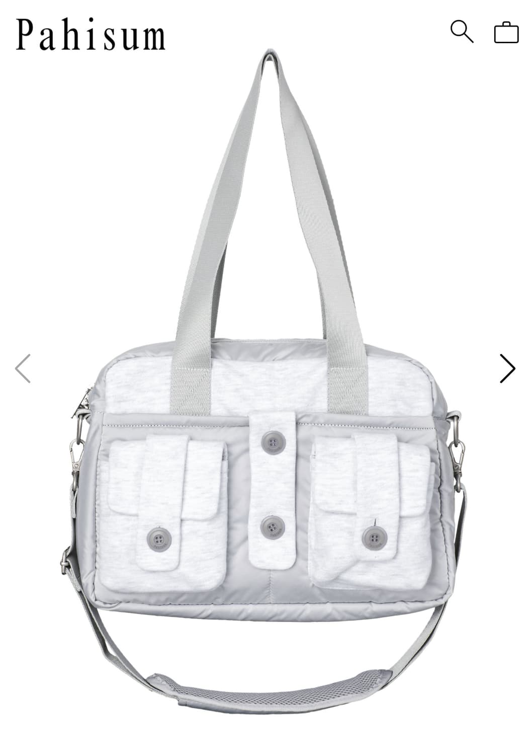 파히섬 BUTTON POCKET BAG_WHITE GREY 상품이미지1