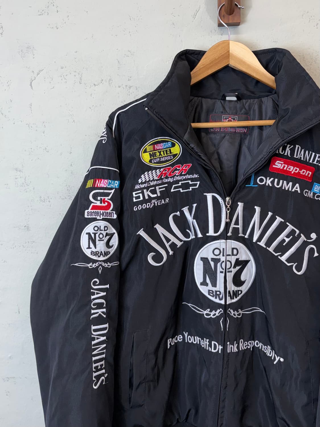 잭다니엘 빈티지 레이싱 점퍼 블랙 상품이미지5