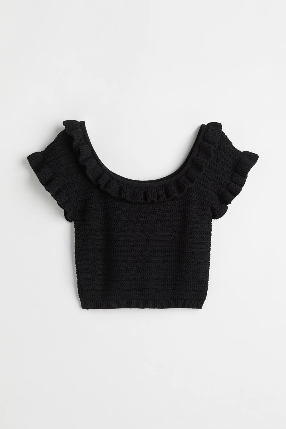 H&M 크롭 프릴 니트 탑 XL 상품이미지1
