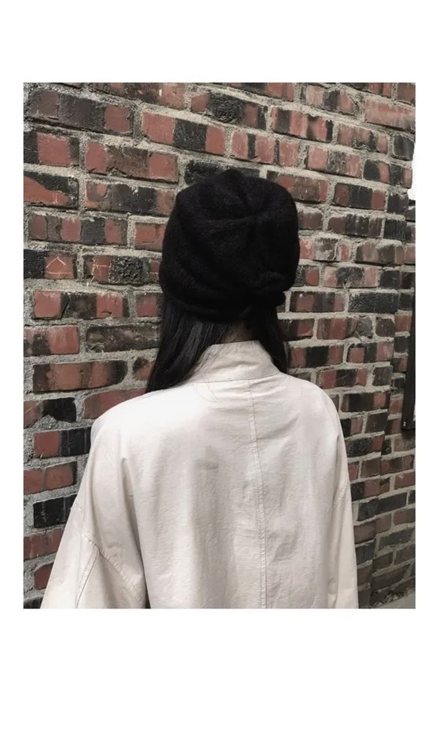 그린씨 롤업 셔링 비니 (black) 상품이미지2