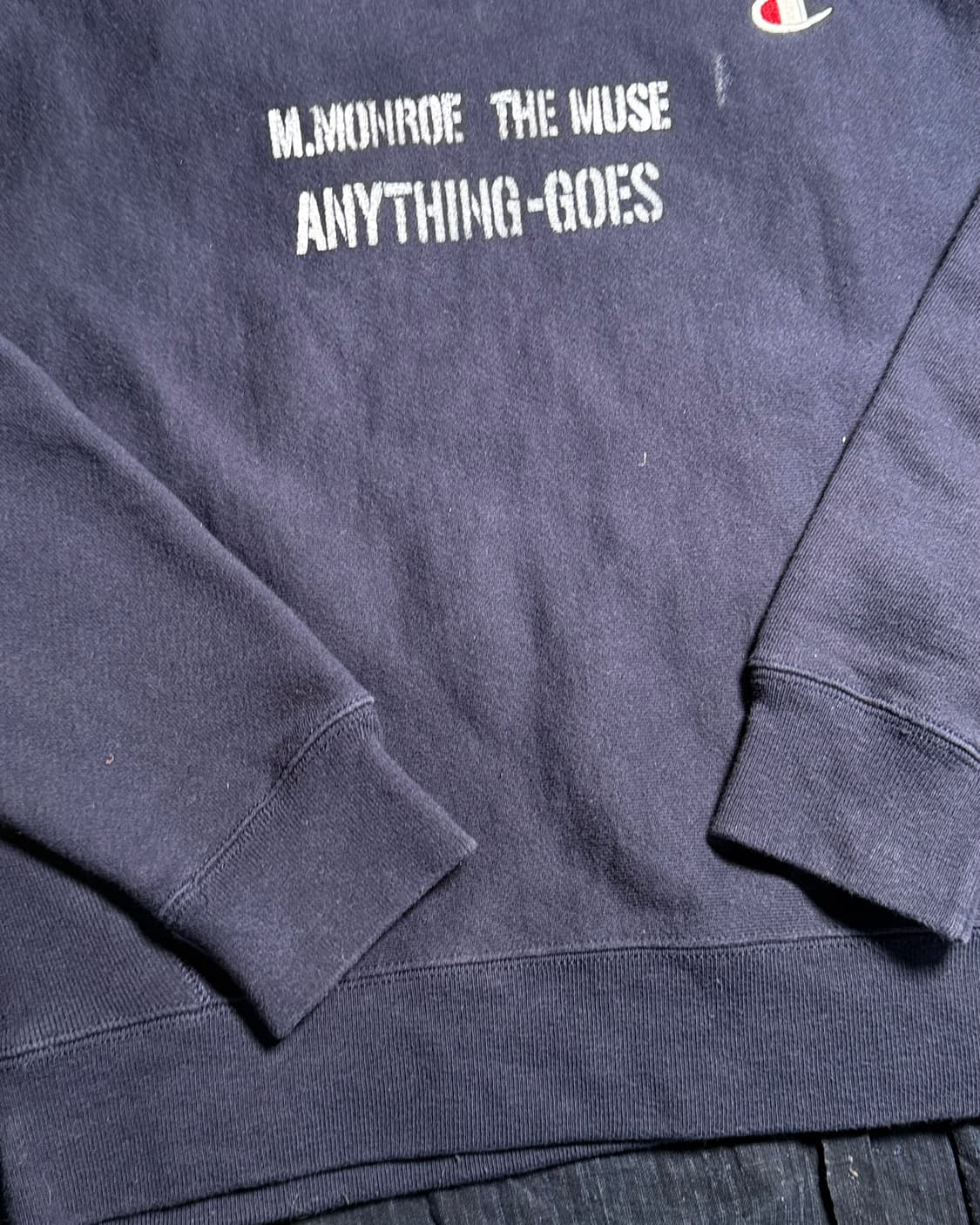 챔피온 리버스위브 애니띵고우즈 스텐실 로고 스웻셔츠 M 상품이미지3