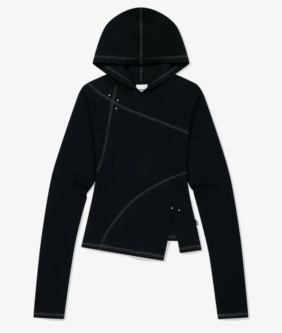 (새상품) 마하그리드 CURVED SLIM HOODIE BLACK 상품이미지2