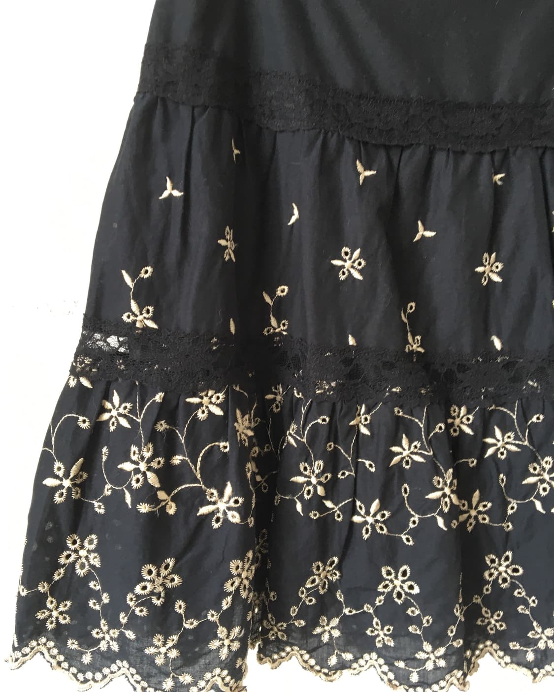 Embroidery pattern lace trimming skirt 상품이미지2