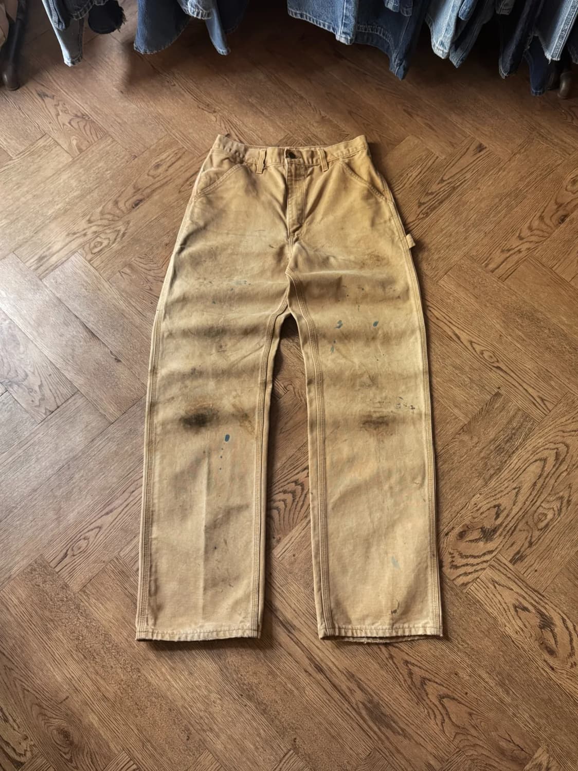 [31]칼하트 Made in USA 더티 페이딩 브라운 싱글니 워크 팬츠 상품이미지1