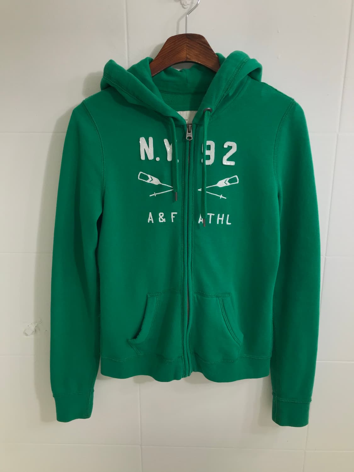 아베크롬비 딱붙 그린 스팽글 후드집업 상품이미지3