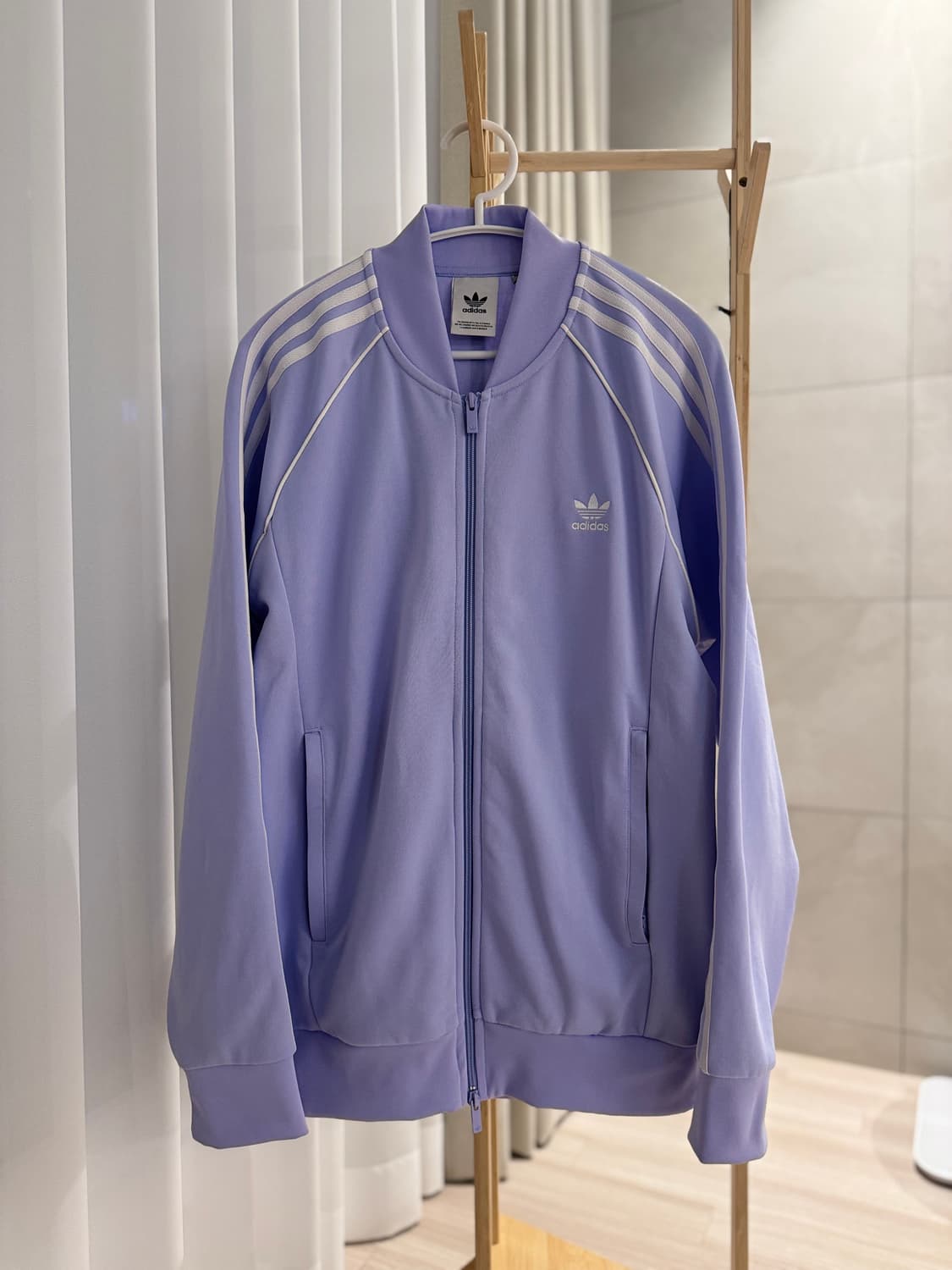 아디다스 연보라색 오버핏 져지 트랙탑 상품이미지1