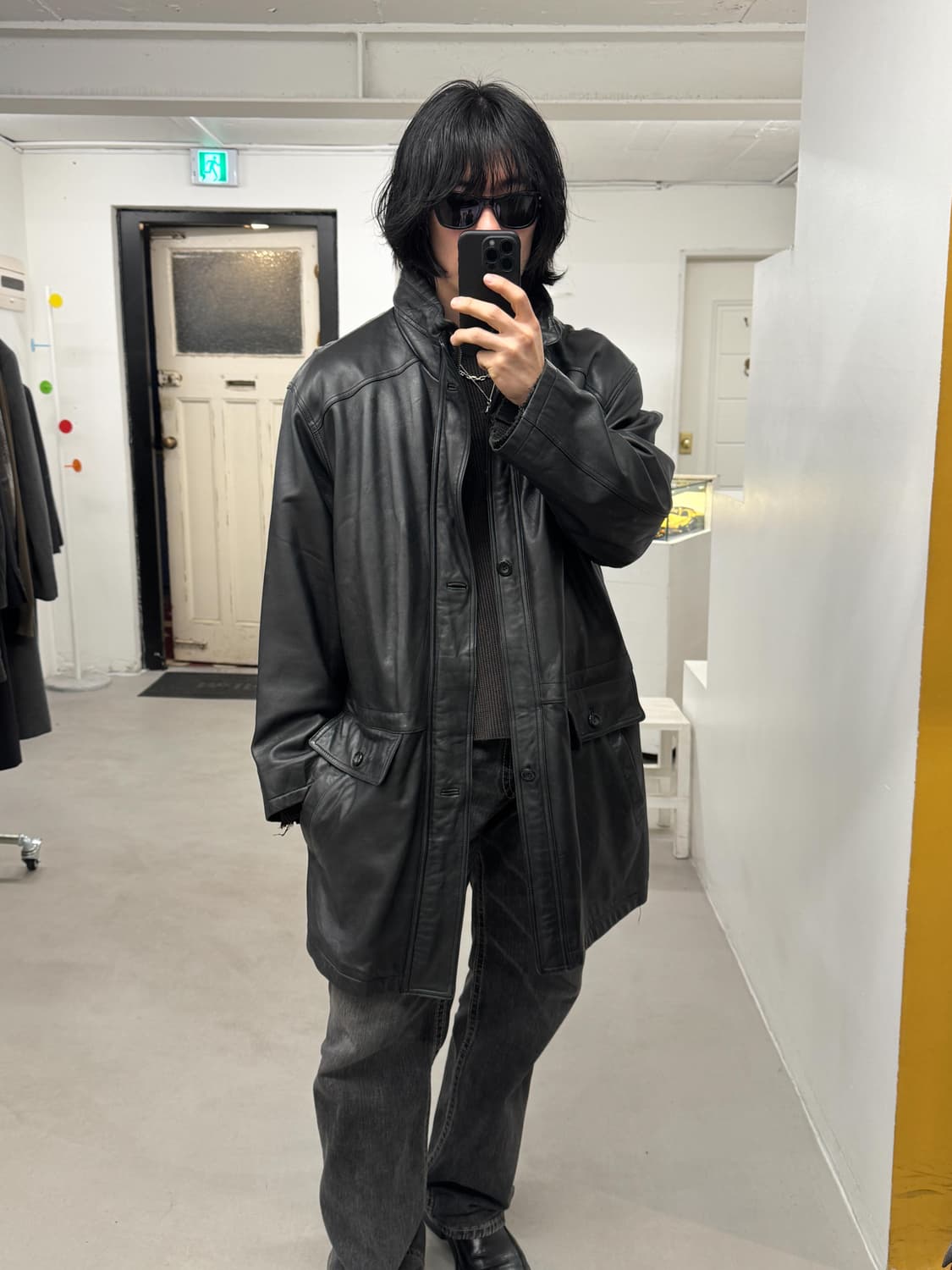 윈드아머 레더 코트 상품이미지2