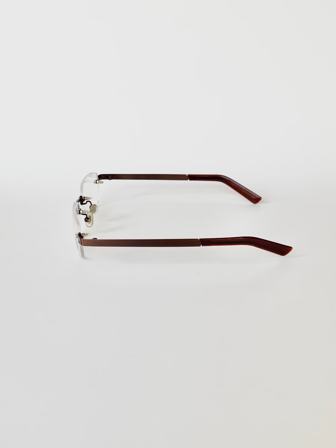 [픽키-585] 브라운 무테 안경테 남성용 경량 사각 프레임 상품이미지3