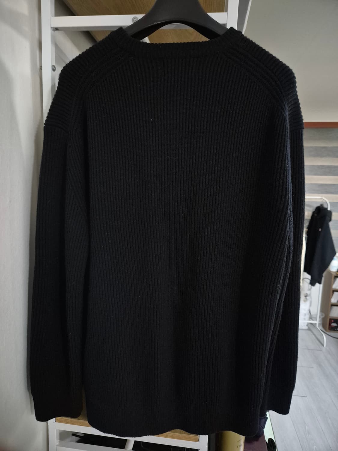 솔리드옴므 울 라운드 니트 48 블랙 상품이미지2