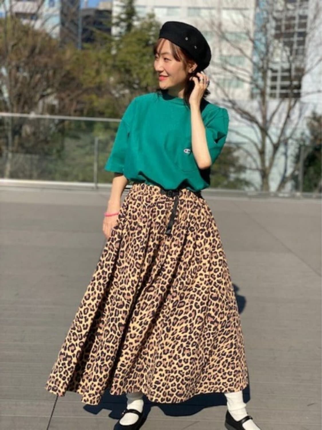 그라미치 X 빔즈보이 별주 레오파드 패턴 롱 스커트 상품이미지6