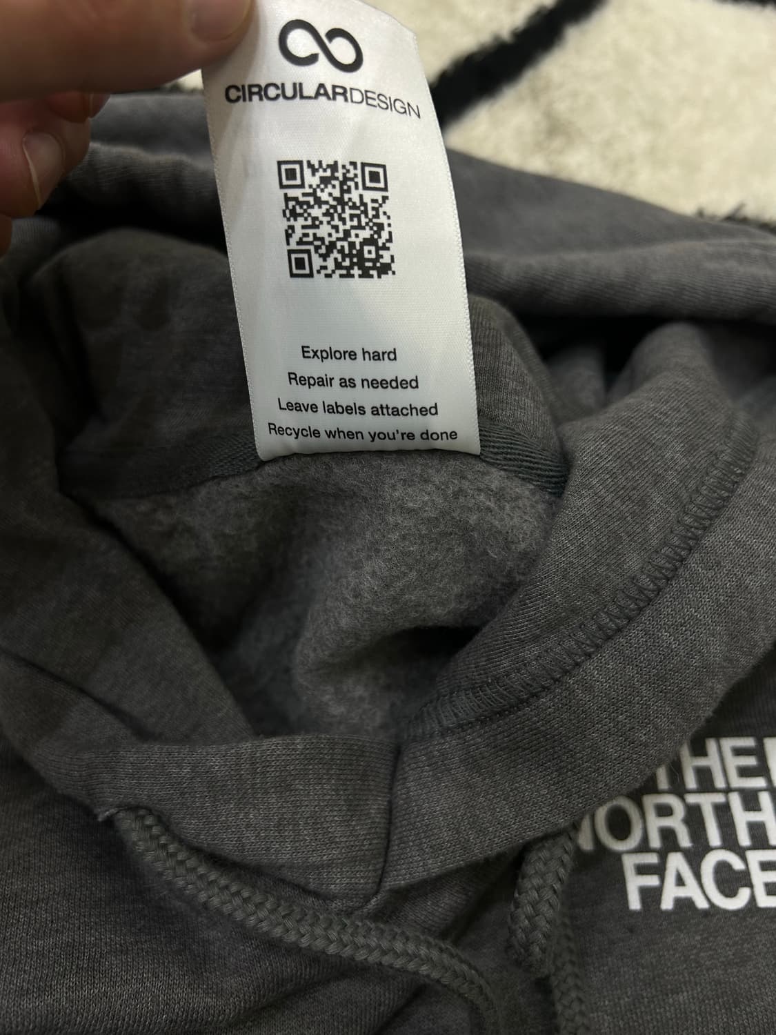 [한국L]노스페이스 빅로고 후드/그레이/기모 상품이미지6