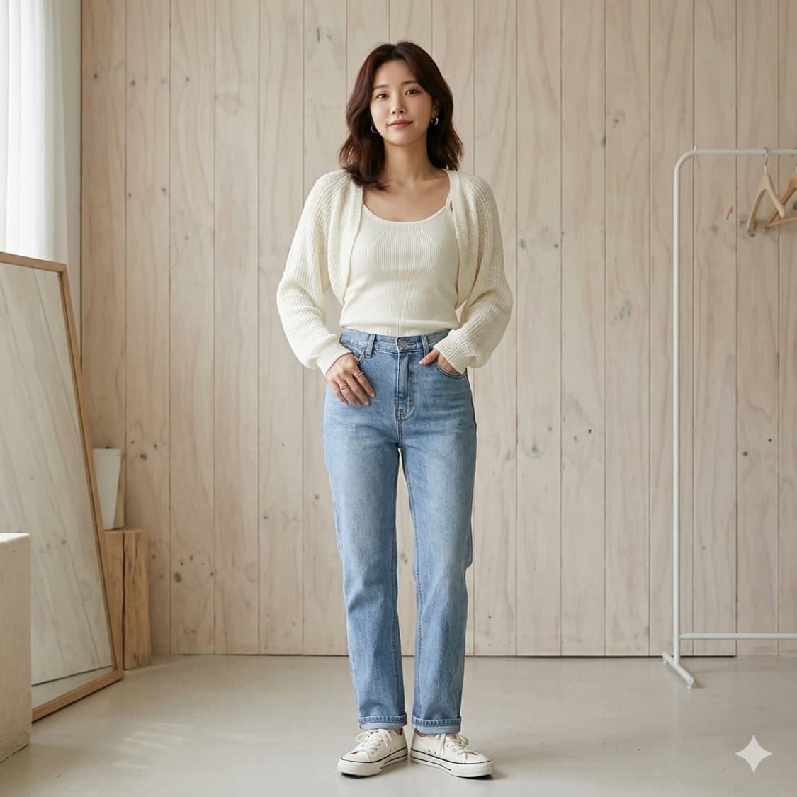 닉앤니콜 니트 크롭 볼레로 가디건 상품이미지1