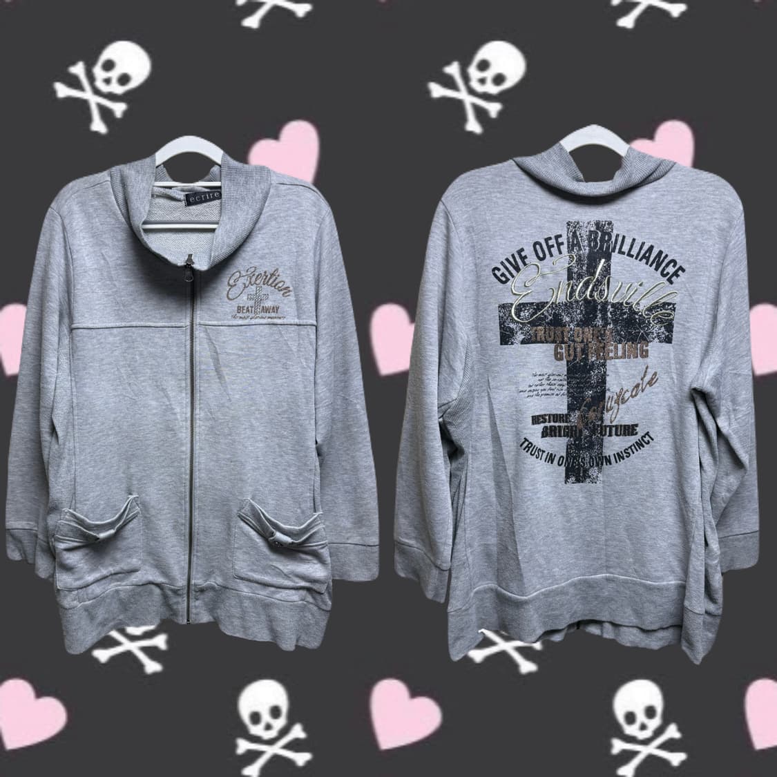 y2k 펑크 십자가 집업 상품이미지1