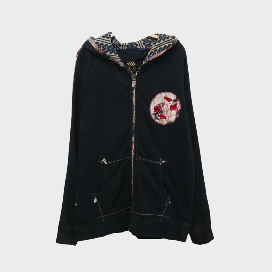 MIYABI MUSUBI 패턴 포인트 후드집업 60375 상품이미지2