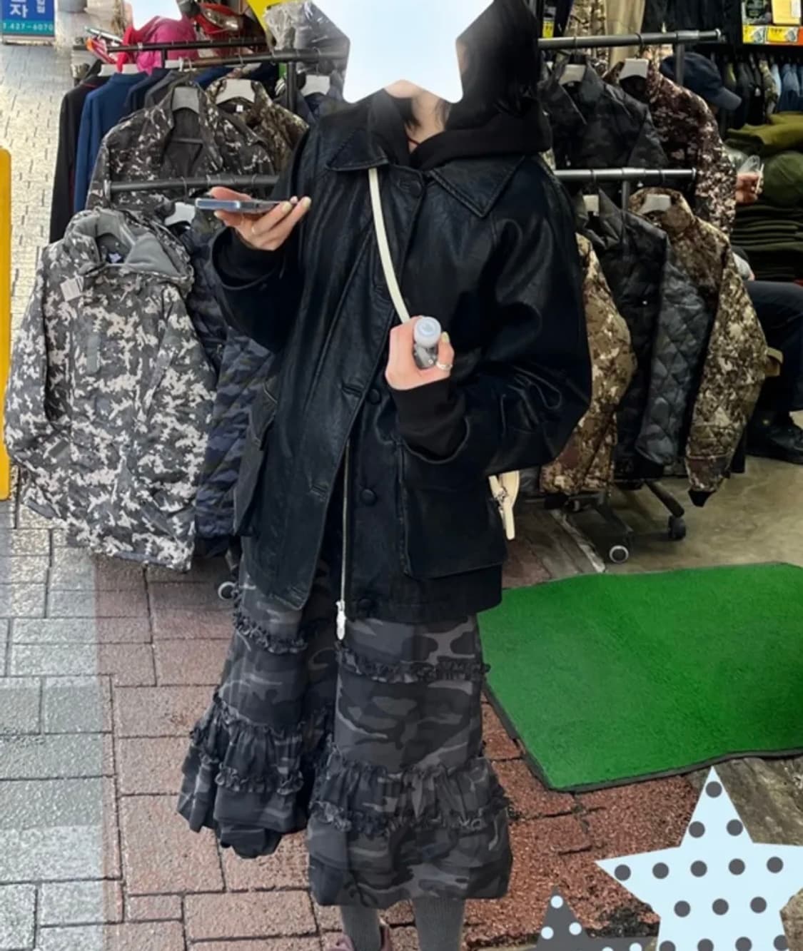 [새제품]타입서비스 Camo Volume Skirt [Charcoal] 상품이미지6