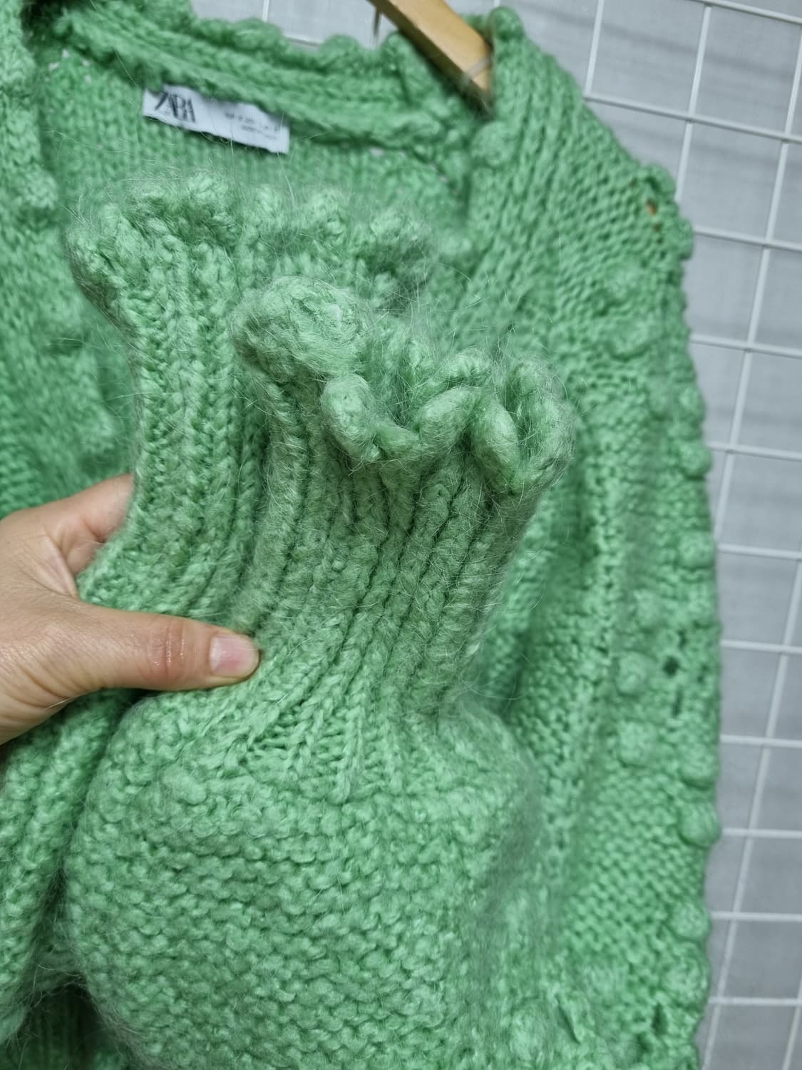 (택포) 자라 니트가디건 (새상품급) 라이트그린 상품이미지3