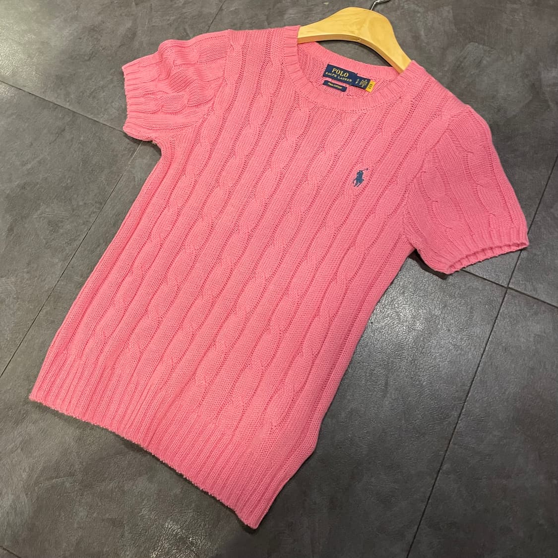 [IM] polo 폴로랄프로렌 꽈배기 핑크 반팔니트 상품이미지4