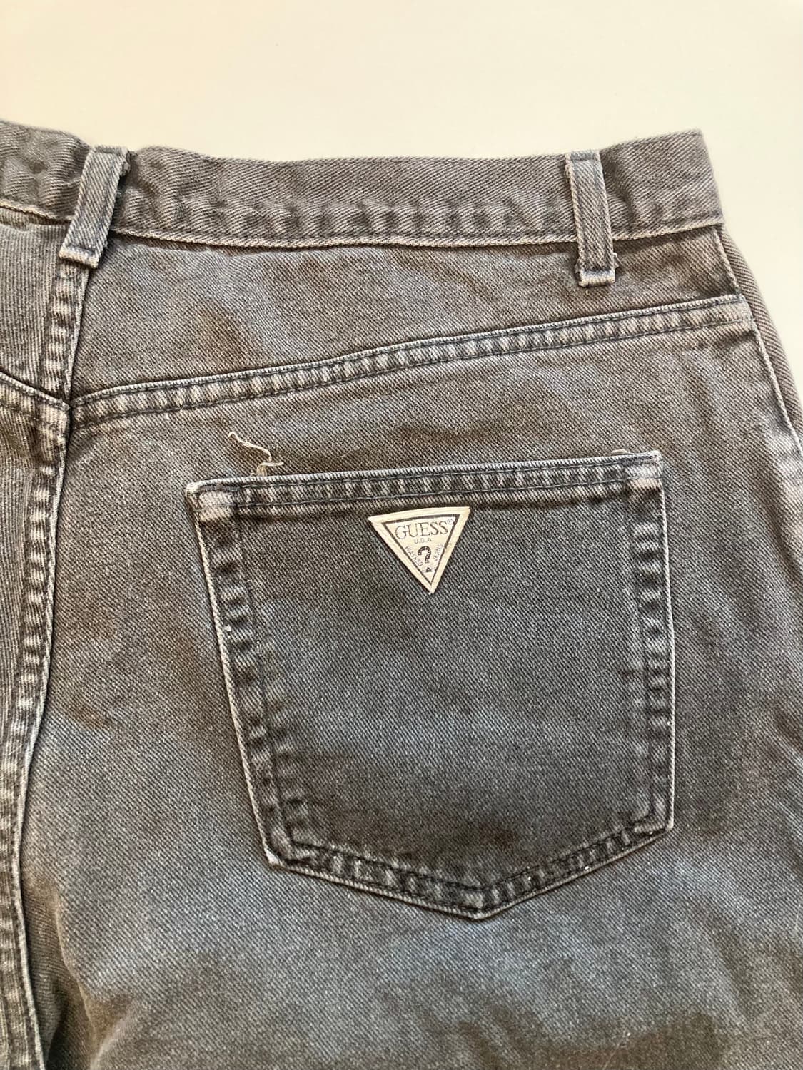 90s usa made 게스 흑청 숏츠 상품이미지6