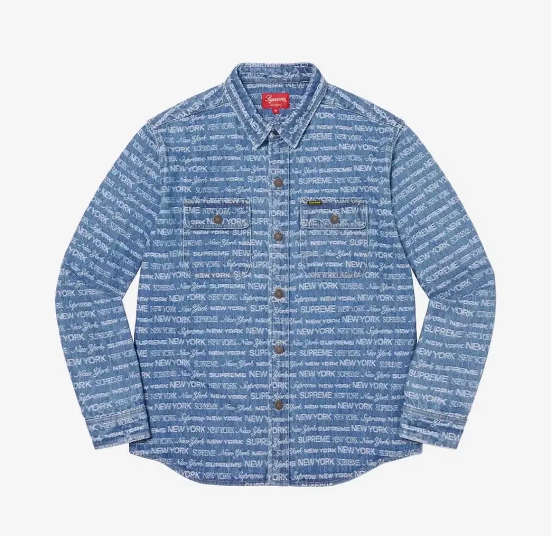 L) 슈프림 멀티 타입 자카드 데님 셔츠 블루 - 22FW 상품이미지1