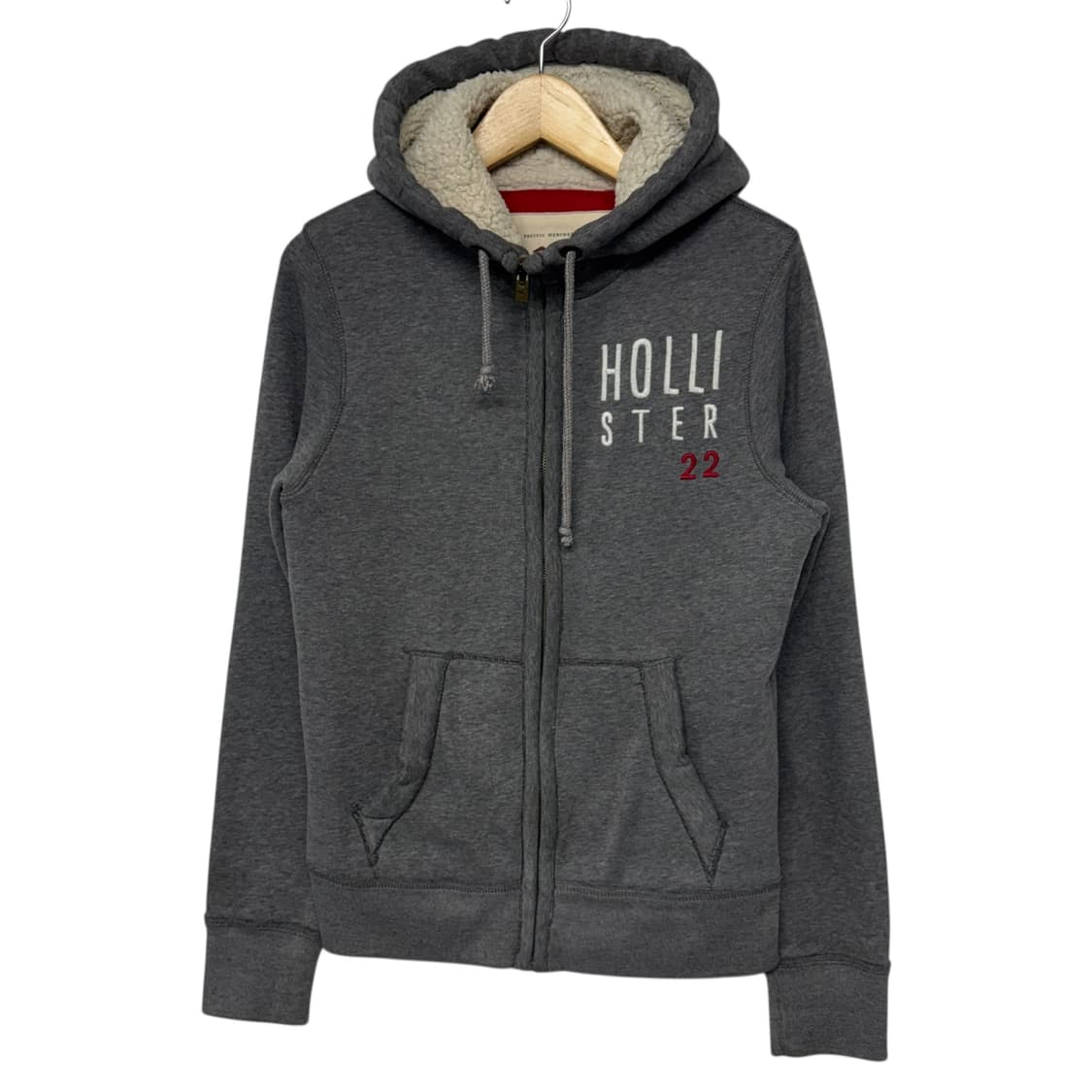 홀리스터 로고 양털 후드집업 상품이미지1