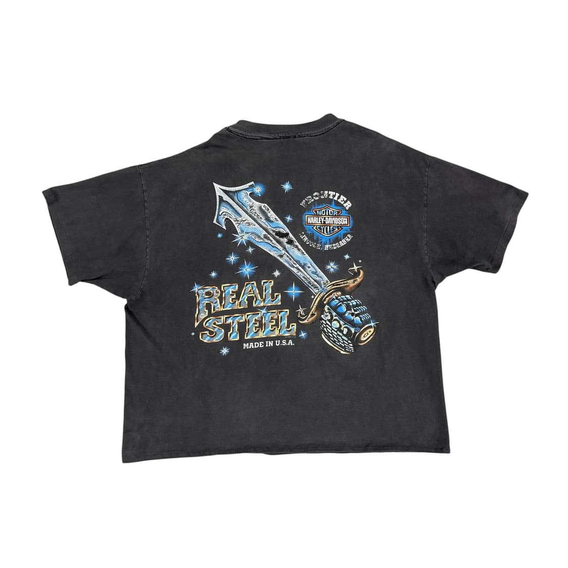 빈티지 90s 할리데이비슨 리얼스틸 티셔츠 REAL STEEL 상품이미지2