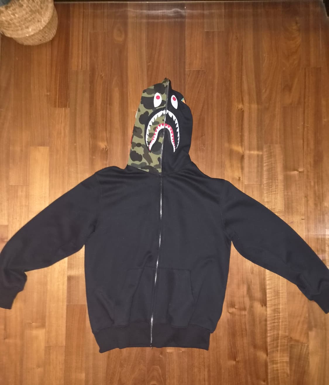 베이프 퍼스트 카모 샤크 풀 집 후드 집업 블랙 3xl 상품이미지1