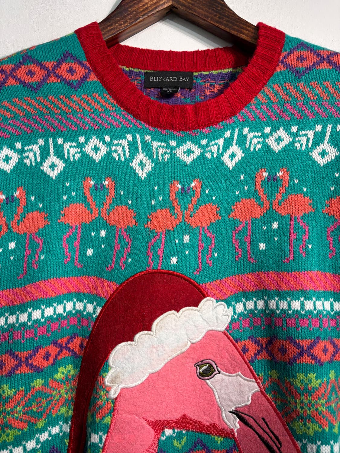 U.S.A. 크리스마스 어글리 니트 플라밍고 XL 상품이미지3